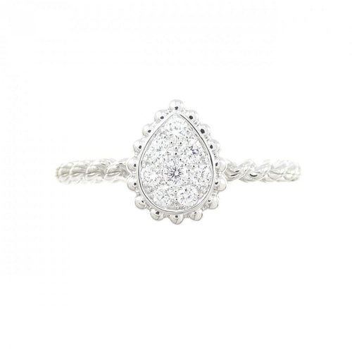 Boucheron Serpent Boheme 18K White Gold Diamond Ring Size 13