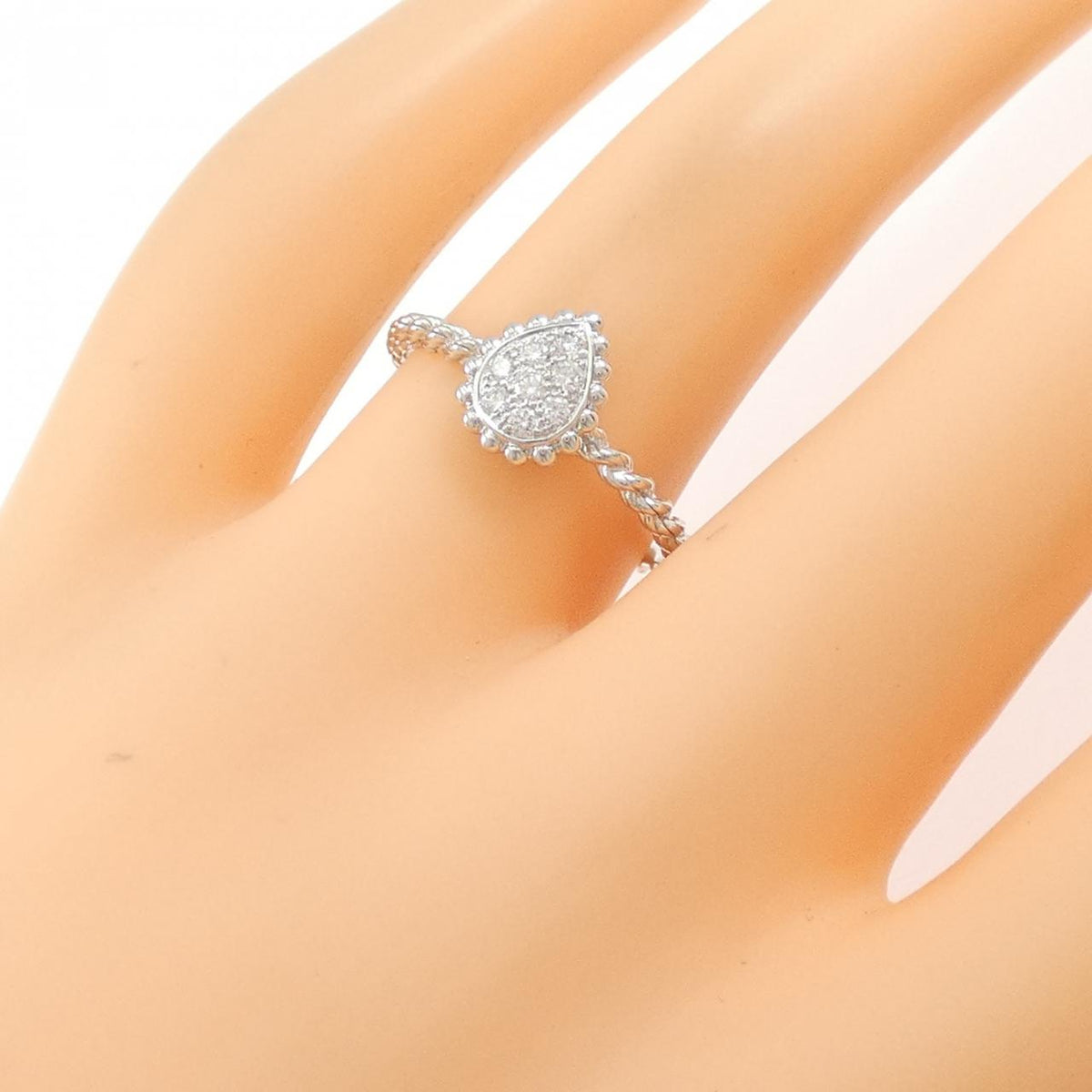 Boucheron Serpent Boheme 18K White Gold Diamond Ring Size 13