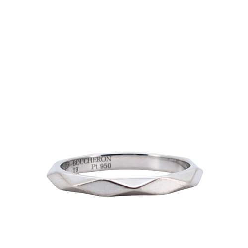 Boucheron Platinum Facette Band Ring size 59