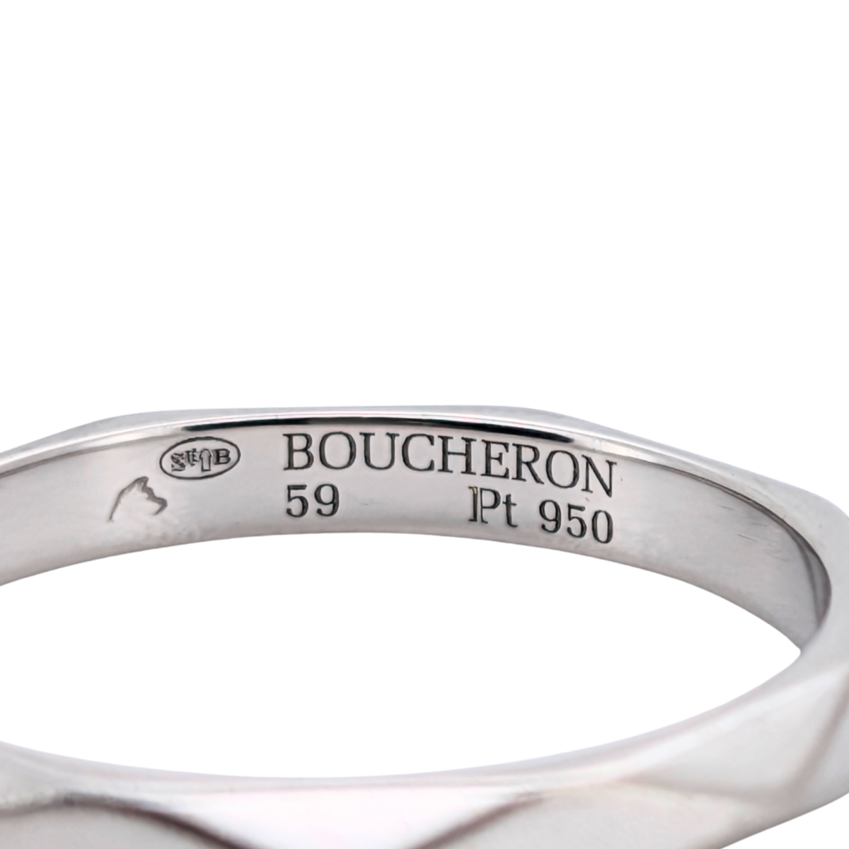 Boucheron Platinum Facette Band Ring size 59