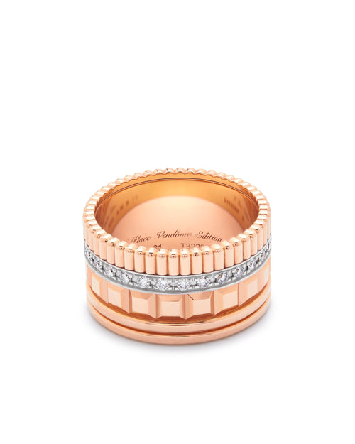 Boucheron Quatre radiant large rose gold diamond ring