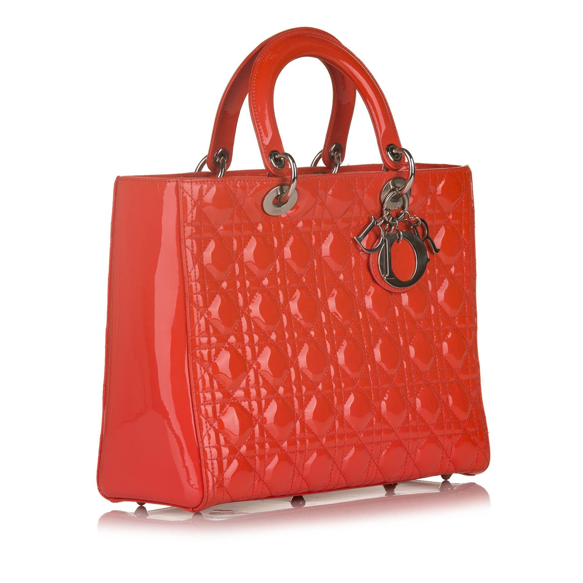 Dior Large Cannage Dior Patent Leather Handbag (SHG-32616)