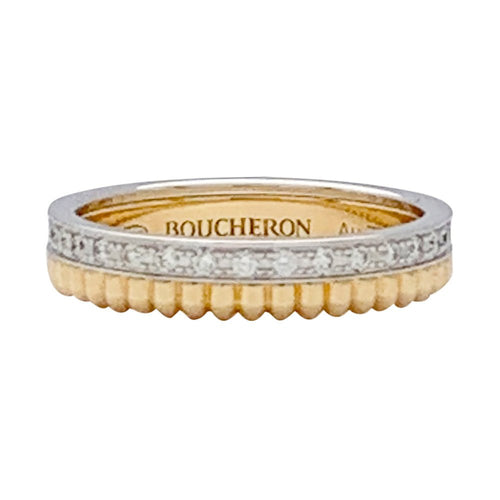 Bague Boucheron, “Quatre Radiant Edition Grosgrain”, deux ors et diamants