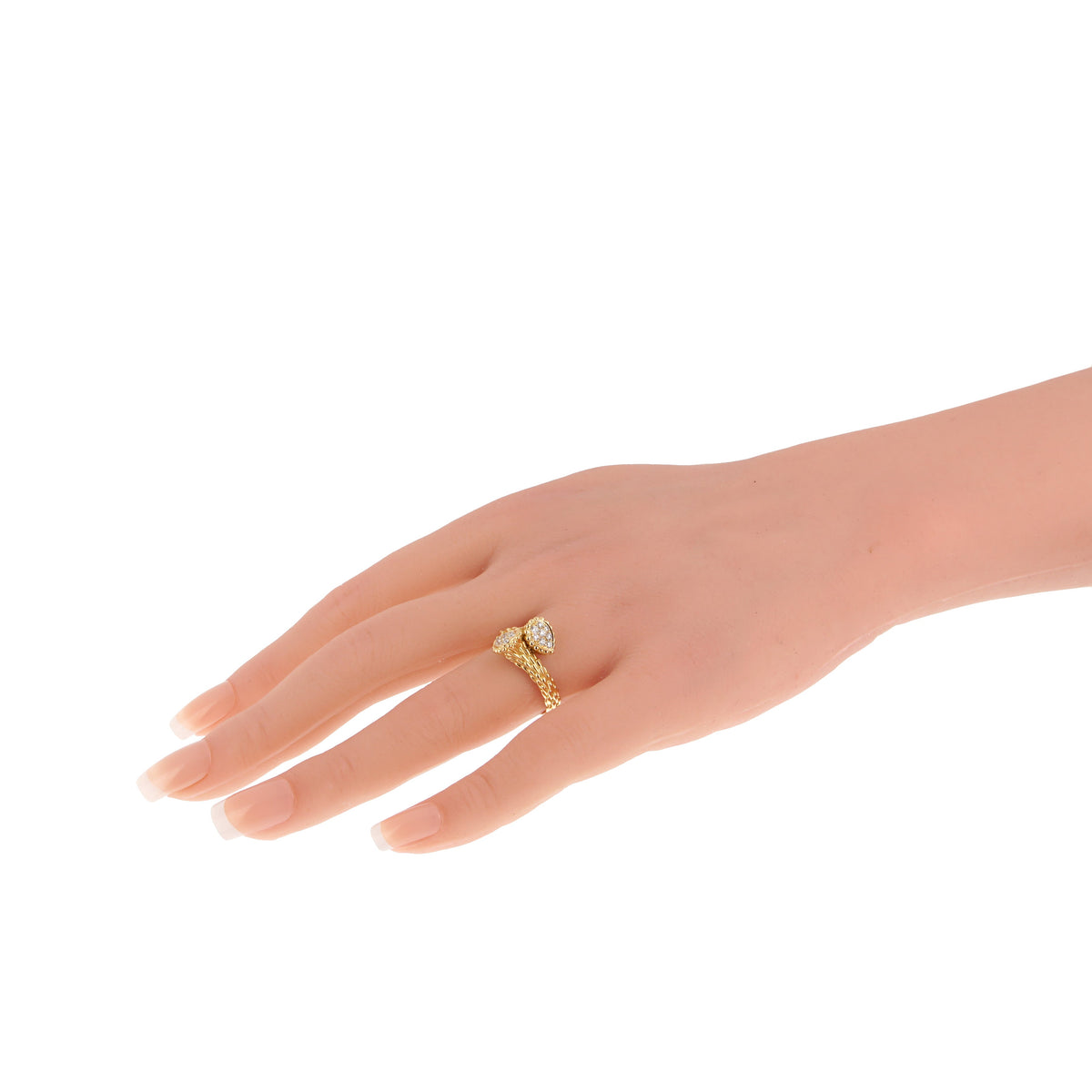 Boucheron Serpent Boheme Toi et Moi Diamond 18k Yellow Gold Ring Sz 7