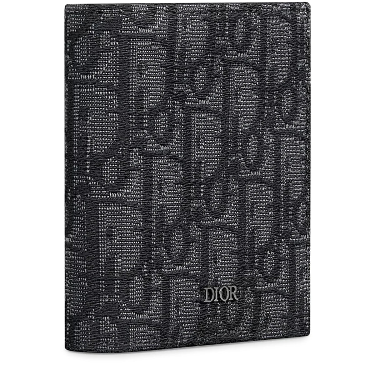 Dior Oblique Jacquard Black Vertical Bifold Wallet